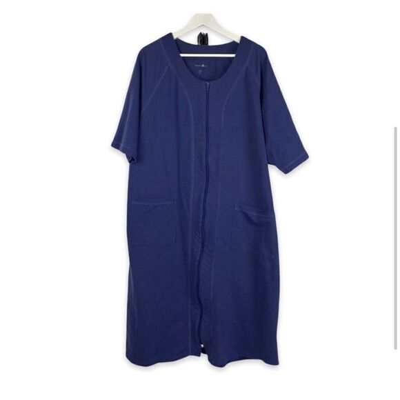 Dreams & Co. Women's Short French Terry Robe size Large - Picture 1 of 10